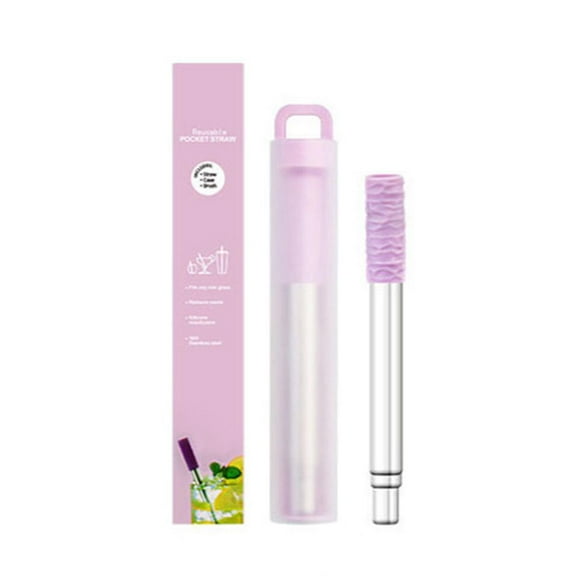 Eco-Friendly Stainless Steel Reusable Travel-Friendly Straw with Brush and Compact Case