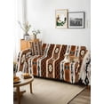 thumbnail image 3 of Brown Beige Boho Couch Cover for 2 Cushion Couch, Vintage Ethnic Tribe Abstract Art Retro Washable Love Seat Sofa Covers Slipcover, Throw Sofa Covers for Pets, Furniture Protector 71"x102", 3 of 9