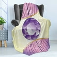 thumbnail image 4 of Amethyst Soft Flannel Fleece Throw Blanket, Amethyst Gemstone Design as Expensive Cut Stone Diamond Illustration Print, Cozy Plush for Indoor and Outdoor Use, 50" x 70", Multicolor, by Ambesonne, 4 of 5