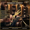 thumbnail image 6 of REGALE Gold Pro Barber Kit 5-Piece Professional Set include Titanium Gold Scissors, Shears, Razor & Comb and Case, Premium Hair cutting kit set, 6 of 8