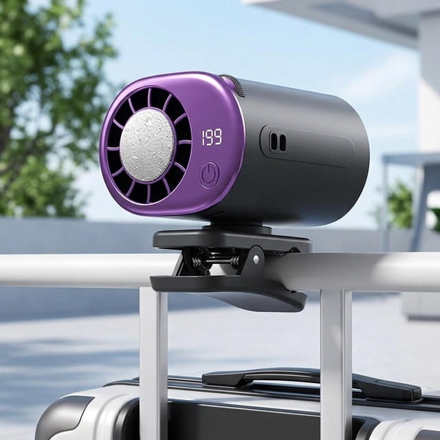 Ventilador pequeño con clip para exteriores, ventilador de refrigeración rápida para , recargable para interiores, pesca, escritorio, trabajo Gris