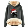 thumbnail image 1 of WILLBEST Sudadera con Capucha para Mujer, con Estampado de Letras Navideñas, de Lana Gruesa, Cálida para El Invierno Mediana, 1 of 4