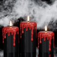 thumbnail image 1 of Velas LED sin llama KunSwenn Black Halloween, paquete de 3, 1 of 7