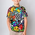 thumbnail image 2 of T-Shirt pour Enfants Geometry Dash Imprimé Confortable T-Shirt Graphique Décontracté pour Usage Quotidien 130 cm, 2 of 8