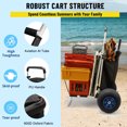 thumbnail image 6 of ONECHOI Beach Carts, 13” Big Wheels Balloon Solid PU Foam Tires for Sands, 165LBS Loading Folding Sand Cart & 33.1" to 51.6" Adjustable Height, Beach Buggy Cart w/Storage Bag, NO Rust, 6 of 9