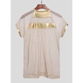 thumbnail image 4 of Men's See-through Slim Fit Top Shirt Short Sleeve Fishnet Lightweight Shirts, 4 of 6