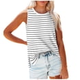 thumbnail image 2 of YHAJDS Womens Plus Size Tank Tops Solid Color Side Slit Sleeveless Round Neck Loose Top For Casual Spring Wear, 2 of 5