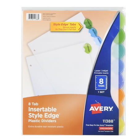 avery 8tab style edge divider bts walmart com