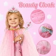 thumbnail image 2 of Princess Dress Up for Little Girls, Pink Princess Cape with Crown 7 Pcs Dress Up Toys Gift Set for Girl 3-8 Years, 2 of 7