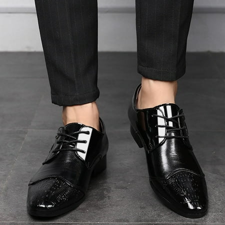 

Akiihool Mens Oxford Shoes Wide Men s Plain Toe Oxford Shoes Formal Dress Shoes for Men Business Shoes (Black 8.5)