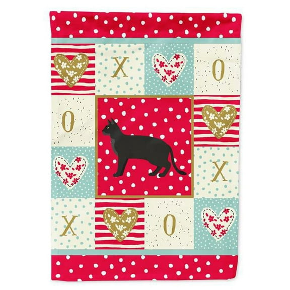11 x 0.01 x 15 in. Chausie Black Cat Love Garden Flag
