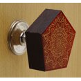 thumbnail image 2 of IBA Indianbeautifulart Boutons Rouges Gravés en Bois pour Armoire Tiroir 10 Pcs, 2 of 3