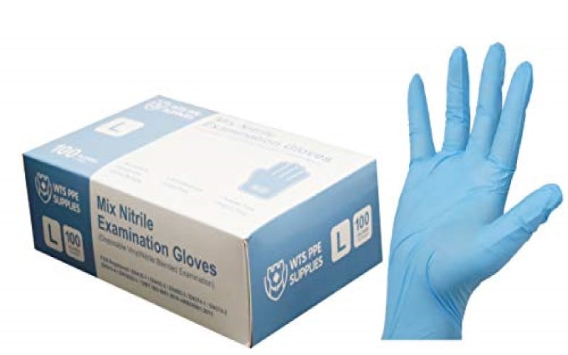 Mix Nitrile Examination Gloves -Large Size -100 pcs