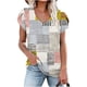 thumbnail image 1 of Fiudx Liquidación de Ofertas Flash Camiseta Holgada con Cuello En V Estampada para Mujer, 1 of 4