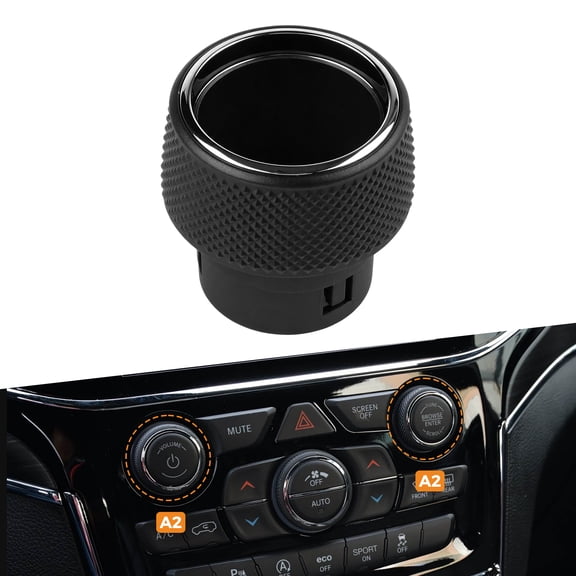 Replacement Radio and Climate Control Knob black for Jeep for Grand For Cherokee WK2 2014-2021 Maintains Original Equipment Fit