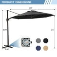 thumbnail image 3 of Pellebant 11 ft. x 11 ft. Patio Cantilever Umbrella, Single Round Outdoor Offset Umbrella, Black, 3 of 8