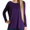 thumbnail image 3 of Jack David Piko Style Women's Famous Top Casual Oversized Soft Loose Fit Drop of Shoulder Boat Neck (Long Sleeve), 3 of 5