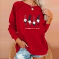 thumbnail image 4 of jsaierl Hanging With My Gnomies Sweatshirts Women Christmas Long Sleeve Pullover Shirts Funny Garden Gnome Graphic Tees Tops, 4 of 7