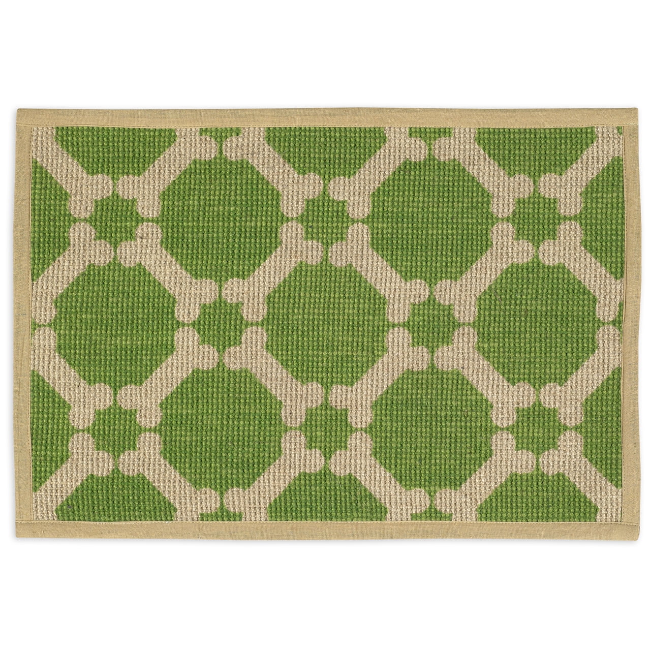 Natural Jute Placemats 13"X19"Green