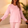 thumbnail image 6 of Womens Pajamas Fleece Pajamas Tops Long Sleeve Thermal Pullover Winter Warm Crewneck Shirts Soft Fuzzy Loungewear, 6 of 6