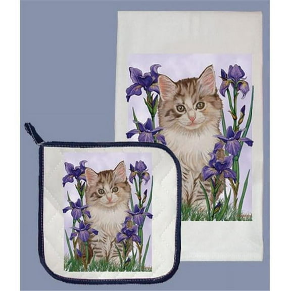Pipsqueak Productions DP549 Cat Dish Towel And Pot Holder Set