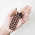 thumbnail image 4 of Wukai Mardi Gras Plaid Print Leather Car Keychain, Universal Key Fob Keychain, Leather Key Chain Holder for Men and Women,360 Degree Rotatable, 4 of 5