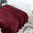 thumbnail image 2 of All Season Soft Lightweight Flannel Fleece Blankets for Couch or Bed  Burgundy Twin, 2 of 6