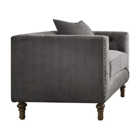 ACME Sidonia Chair (with 1 Pillow) in Gray Velvet