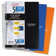 Five Star 5-Subject College-Ruled Notebook, 9 1/2" x 6", Assorted Colors (06184)