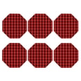 thumbnail image 2 of Lsque Retro red and Black Houndstooth Pattern 4" Drink Coasters Set of 6, Leather Absorbent Coasters, Table Coaster Set Decorative Coffee Cup Coasters Housewarming Gift,Octagon, 2 of 7