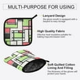 thumbnail image 3 of Yayeee Oven Mitts and Pot Holder Set of 2 Heat Resistant Kitchen Gloves Baking Hot Pad, Green Abstract Geometric, 3 of 5