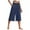 AA-Navy, variant on QATAINLAV Capri Pants for Women Loose Wide Leg Linen Summer Cropped Pants Drawstring Elastic Waist Capris Trousers with Pockets Black L