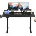 thumbnail image 7 of Standing Desk with 2 Adjustable Monitor Shelves, 63 x 24 Inches Electric Stand Up Desk with Memory Controller and Adjustable Height from 28-46 inches for Computer Workstations, All Black, 7 of 7