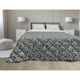 thumbnail image 1 of Floral Down Alternative Comforter, Scandinavian Inspired Pattern of Birds Flowers Swirls Polka Dots and Hearts, Microfiber Quilt for All Season, 5 Sizes, Charcoal Grey White, by Ambesonne, 1 of 3