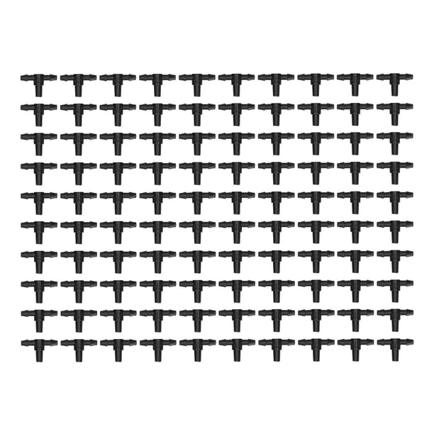 Accesorios de riego de jardín, 100PCS 4/7 Conector de manguera Conector de riego por goteo Conector en T Diseño de clase mundial
