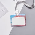 thumbnail image 6 of Susaid Pastel Pink Beach Cafe Print ID Badge Holder with Double-Sided Windows Horizontal Hard Plastic Case Black Card Protector Pouch for Office School ID Credit Cards, 6 of 7