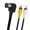 Elbow 1.5m, variant on DIN Composite Video Cord for Home Media Gear, Yellow White AV Plugs and Mono Sound Playback Cable for Daily Use