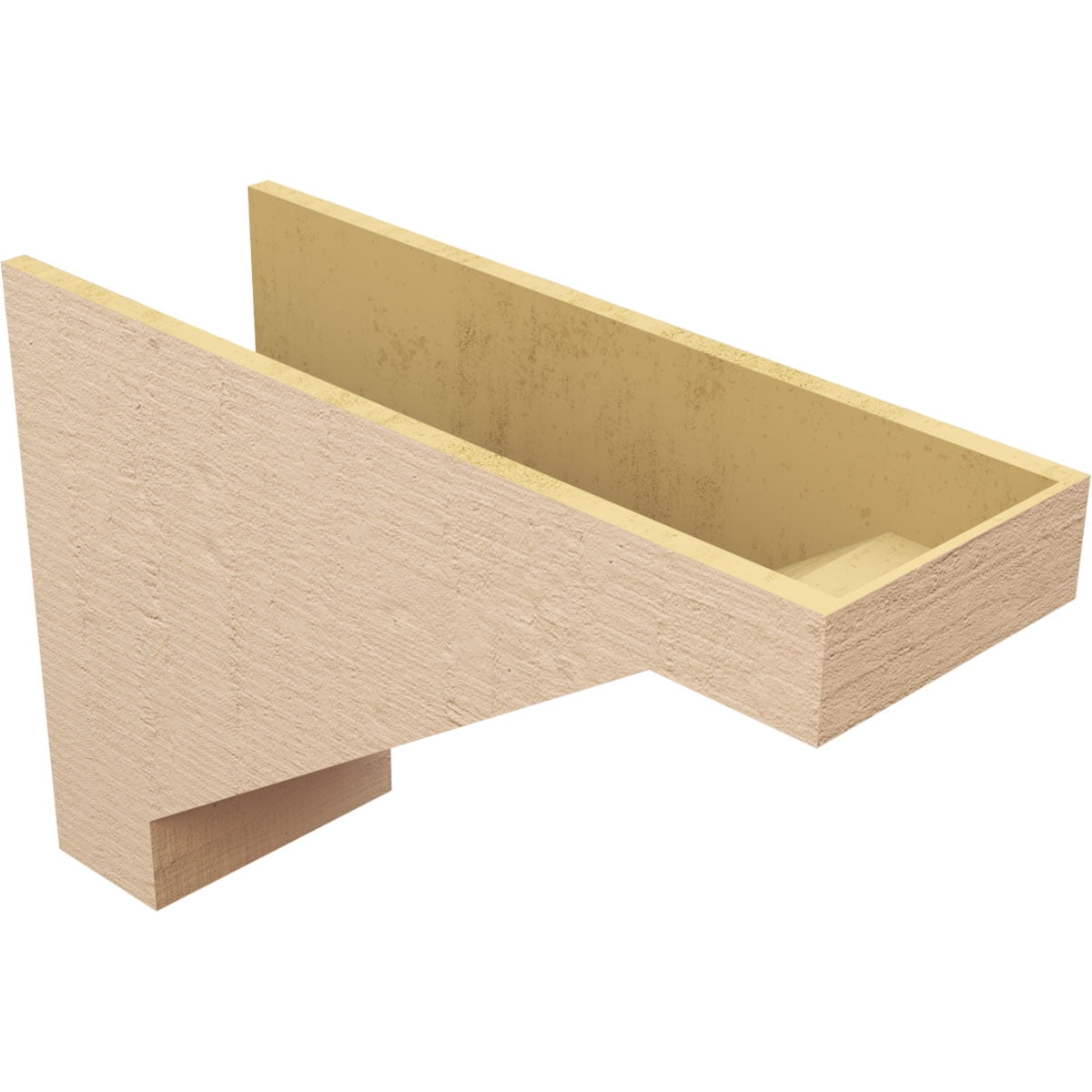 12"W x 36"D x 24"H Classic Burlington Rough Cedar Woodgrain TimberThane Corbel, Primed Tan