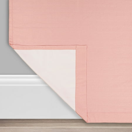 Eclipse Draftstopper Summit Solid Color Room Darkening Rod Pocket + Back Tab Window Curtain Panel, Pink, 40x95
