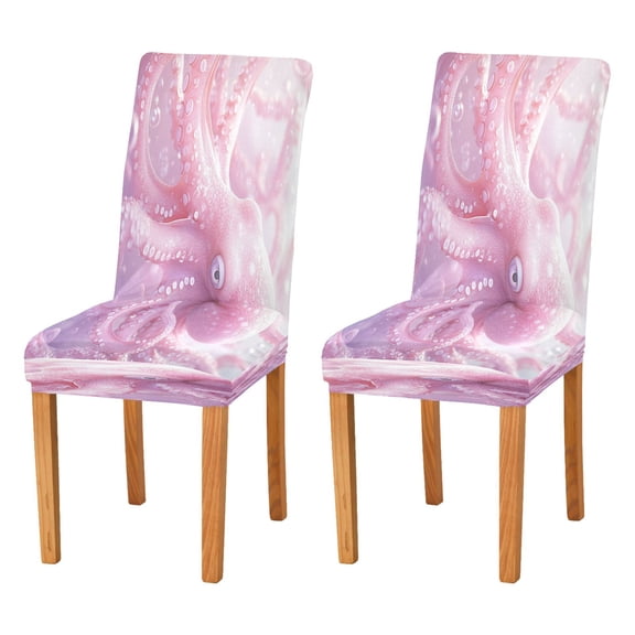 BZSMCE Chairs Slipcovers Dining Chair Covers Pink Octopuses Printed Creative Pattern