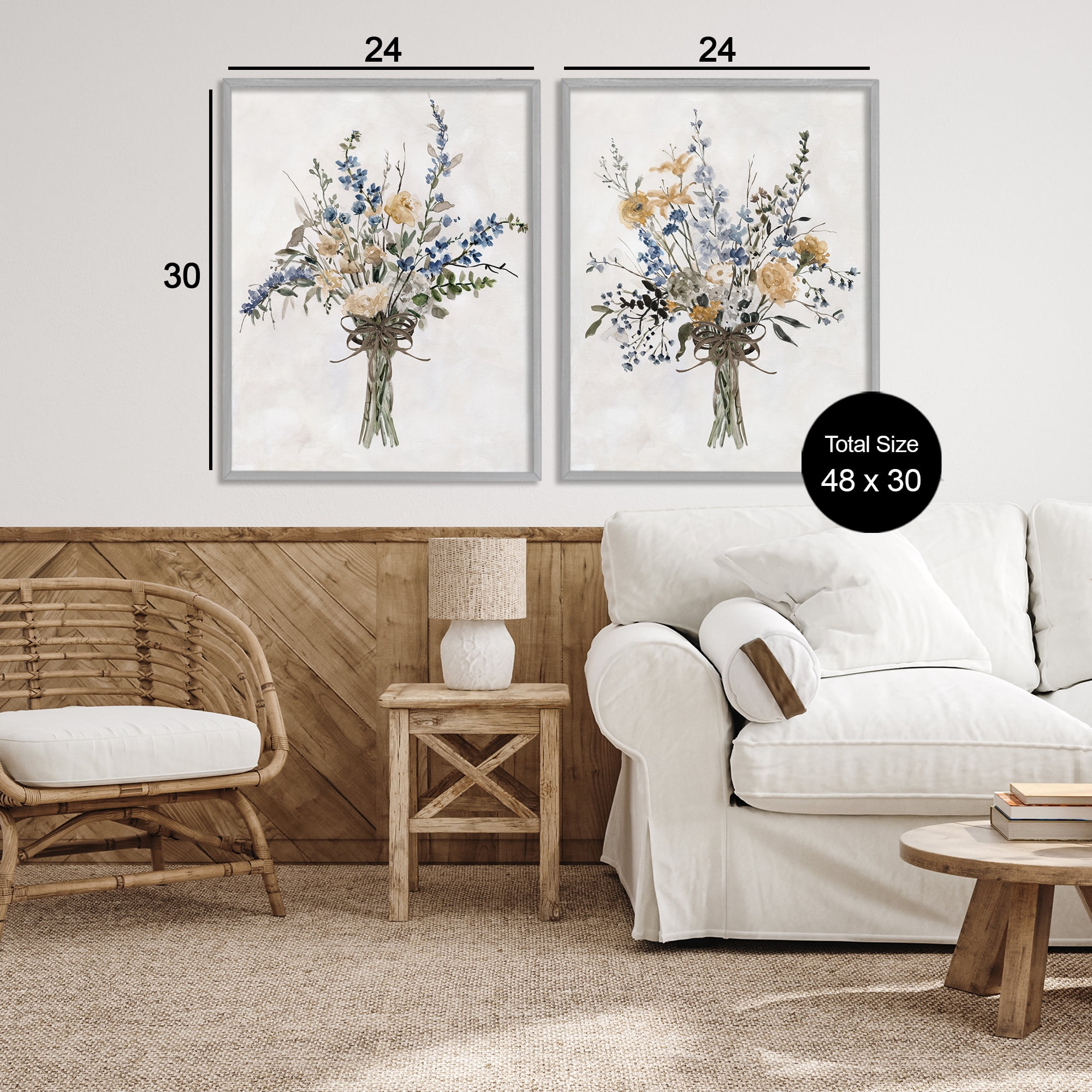 Stupell Industries Bushels of Herbs 2 Piece Gray Framed Giclee Art Set, design by Carol Robinson