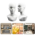 thumbnail image 4 of PENGXIANG Mannequin en Mousse Modèle de Tête Masculine Perruque Support de Lunettes (Blanc), 4 of 9