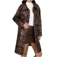thumbnail image 2 of Chaqueta y abrigo informal de manga larga sin capucha para mujer, con estampado de leopardo, de manga larga y botones, 2 of 7