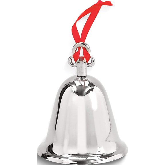 Fashion Nickel-Plated Red Ribbon Engraveable Bell Ornament Made In China gm9030