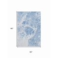 thumbnail image 3 of HomeRoots 656060 5 x 8 ft. Sky Blue & Ivory Abstract Transitional Washable Machine Made Rectangle Area Rug with UV Protection, 3 of 5