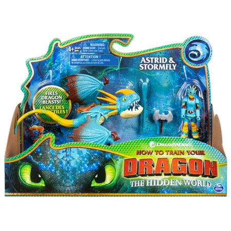 DreamWorks Dragons, Stormfly and Astrid, Dragon with Armored Viking Figure, for Kids Aged 4 and