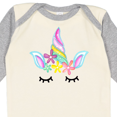thumbnail image 4 of Inktastic Unicorn Face Girls Long Sleeve Baby Bodysuit, 4 of 5