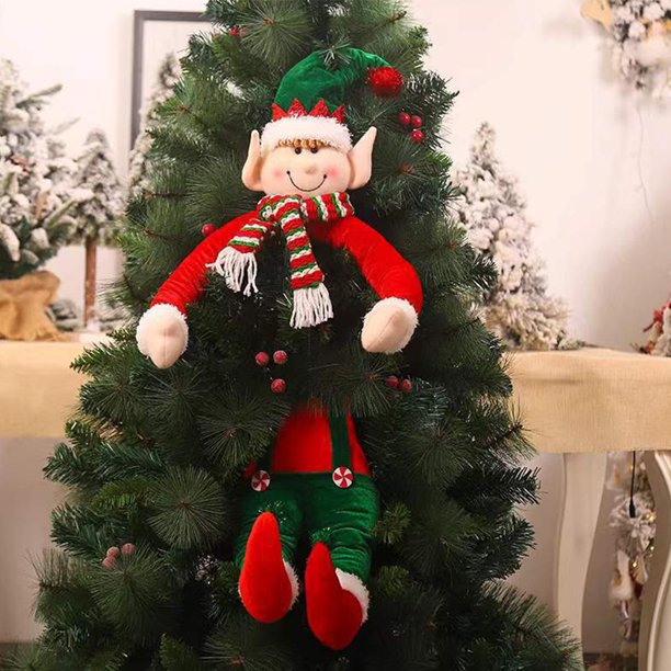 Decoración del árbol de Papá Noel de elfo, colgable para fiestas navideñas en casa (elfo de Navidad)