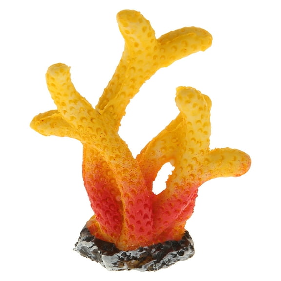 1 Pcs Colorful Coral Reef Decor Mini Faux Coral Decor for Aquarium Decorations Yellow Red 4.8x5.8cm