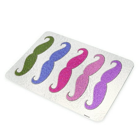

KuzmarK Glass Cutting Board - Colorful Sparkle Mustache Collection